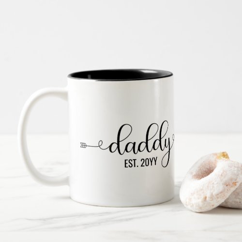 Daddy Est New Dad  Daddy to be Gifts Two_Tone Coffee Mug
