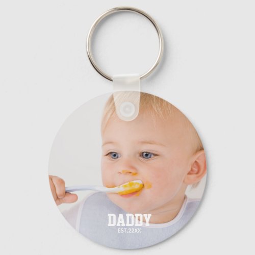 Daddy EST & photo  ,fathers day Keychain