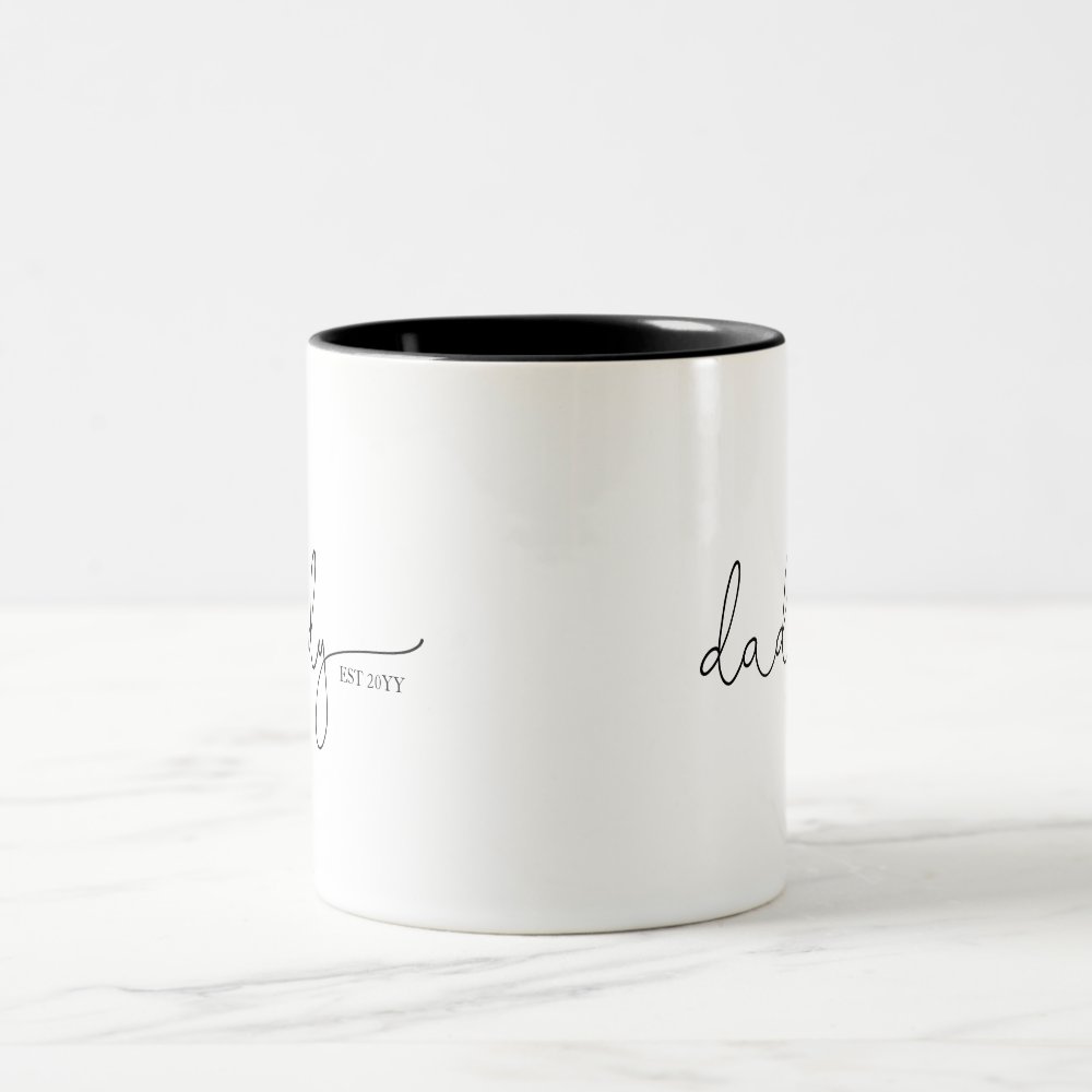 Disover Daddy Established Dad Gift Two-Tone Coffee Mug