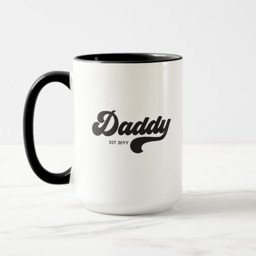 Daddy Established Retro Style Fathers Day Mug