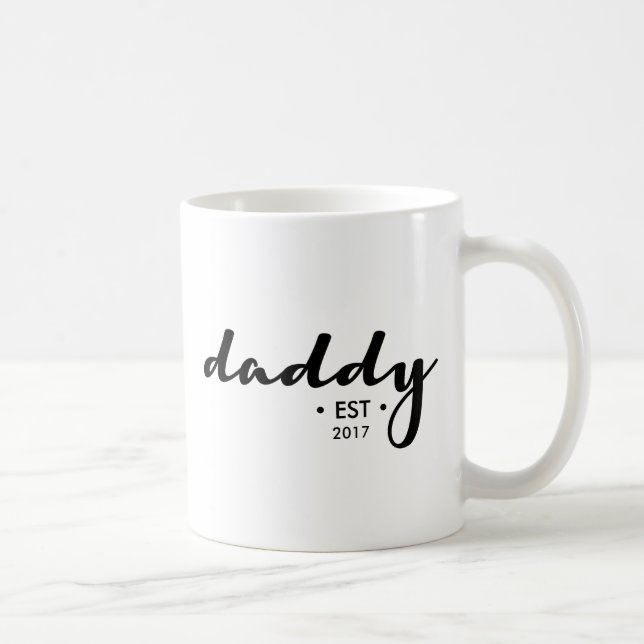 Daddy, Established, Year, Personalized Coffee Mug (Right)