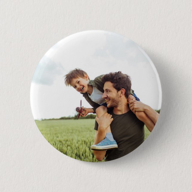 Daddy Father Dad Personalized Full Photo Gift  Button (Front)