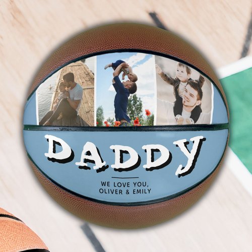 Daddy Father Family 3 Photo Collage Keepsake Basketball