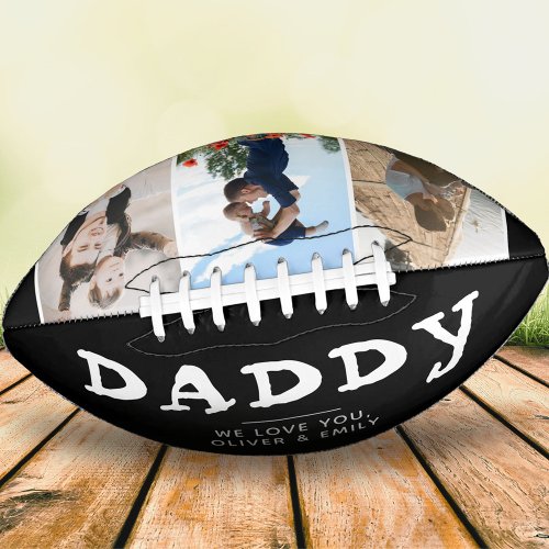 Daddy Father Family 3 Photo Collage Keepsake Black Football