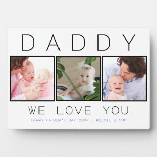 Daddy Father's Day Custom 3 Photo Plaque