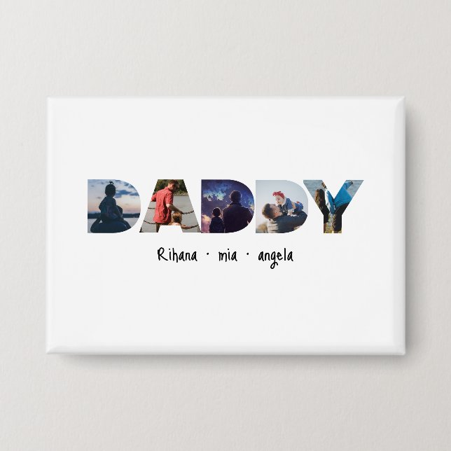 Daddy Father's day personalized photo gift  Button (Front)
