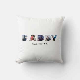 Daddy Father's day personalized photo gift Throw Pillow