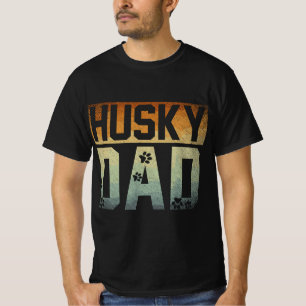 Daddy Fathers Day Pet Husky Dad Dog Lover Siberian T-Shirt