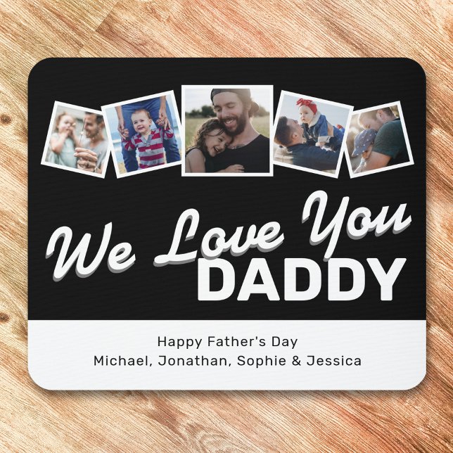 Daddy Father's Day Photo Collage Mouse Pad (Creator Uploaded)