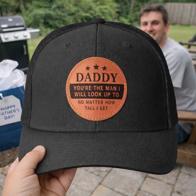 Daddy Father's Day Sentimental Saying Leather Patch Hat (Daddy Father's Day Sentimental Saying Leather Patch Hat)