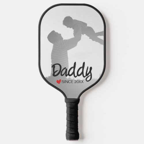 Daddy first fathers day first happy father pickleball paddle