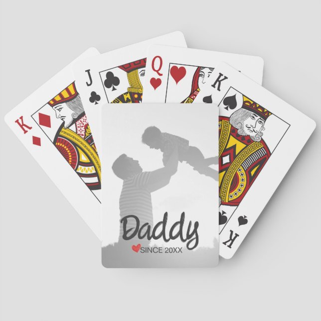 Daddy, first fathers day, first happy father poker cards (Back)