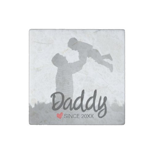 Daddy first fathers day first happy father stone magnet