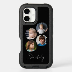 Daddy Four Kids Modern Photo Collage Template iPhone 16 Case