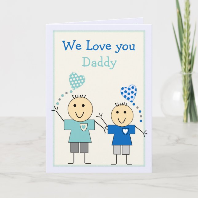 Daddy from little boys Birthday greeting Card (Front)