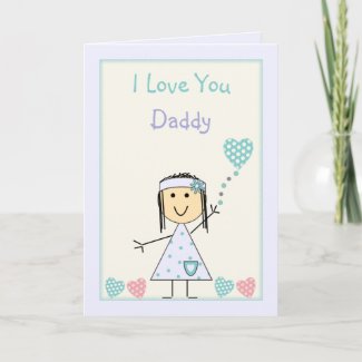 Daddy from little girl birthday greeting card