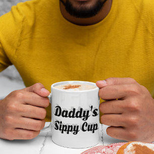 Daddy funny coffee quote black half text coffee mug