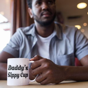 Daddy funny coffee quote black half text mug