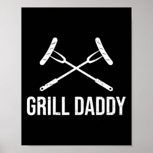 Daddy Funny Fathers Day Gift-grillfather-grill Dad Poster