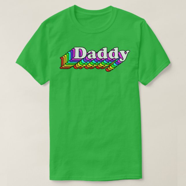 Daddy Gay Daddy Bear Retro LGB Rainbow LGBQ Pride  T-Shirt (Design Front)