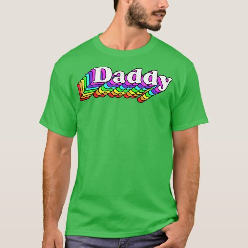 Daddy Gay Daddy Bear Retro LGB Rainbow LGBQ Pride  T_Shirt