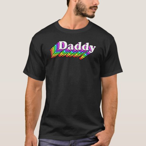 Daddy Gay Daddy Bear Retro Lgbt Rainbow Lgbtq Prid T_Shirt