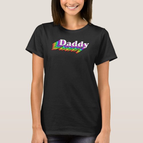 Daddy Gay Daddy Bear Retro Lgbt Rainbow Lgbtq Prid T_Shirt