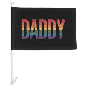 Daddy Gay Pride Month LGBTQ Father's Day Rainbow  Car Flag