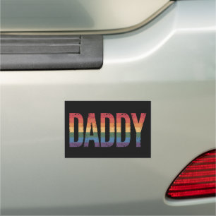 Daddy Gay Pride Month LGBTQ Father's Day Rainbow Car Magnet