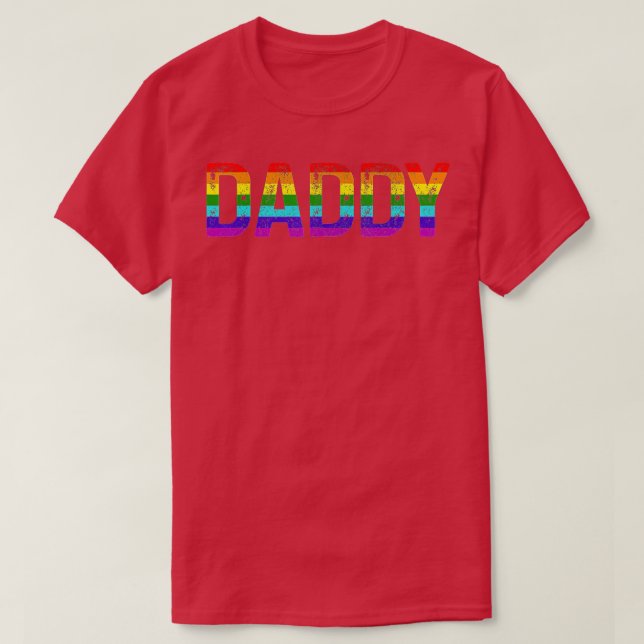 Daddy Gay Pride Month LGBTQ Fathers Day Rainbow Fl T-Shirt (Design Front)