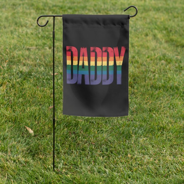 Daddy Gay Pride Month LGBTQ Fathers Day Rainbow Garden Flag (In SItu)