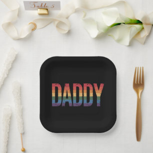 Daddy Gay Pride Month LGBTQ Father's Day Rainbow  Paper Plates