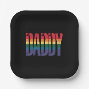 Daddy Gay Pride Month LGBTQ Fathers Day Rainbow Paper Plates