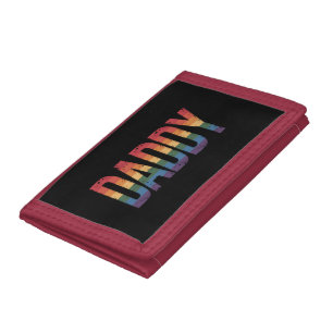 Daddy Gay Pride Month LGBTQ Father's Day Rainbow  Trifold Wallet