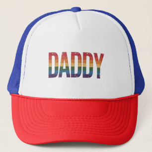 Daddy Gay Pride Month LGBTQ Father's Day Rainbow Trucker Hat