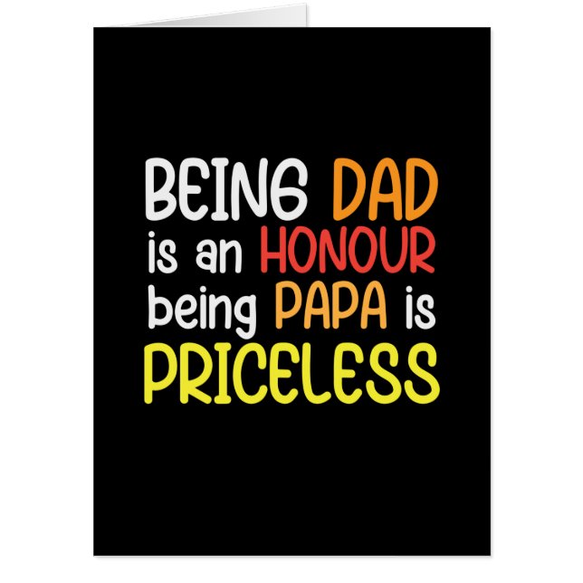 Daddy Gift Being Dad Being Papa Card (Front)