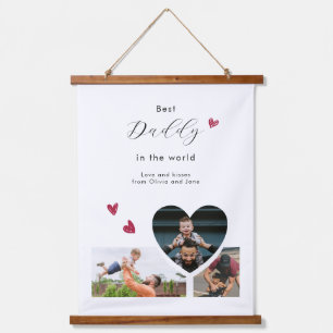 Daddy Gift Create Your Own 3 Photo Collage Hanging Tapestry