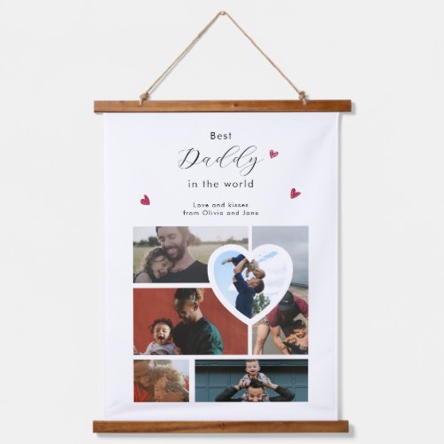 Daddy Gift Create Your Own 6 Photo Collage Hanging Tapestry
