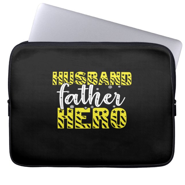 Daddy Gift Husband Father Hero Laptop Sleeve (Front)