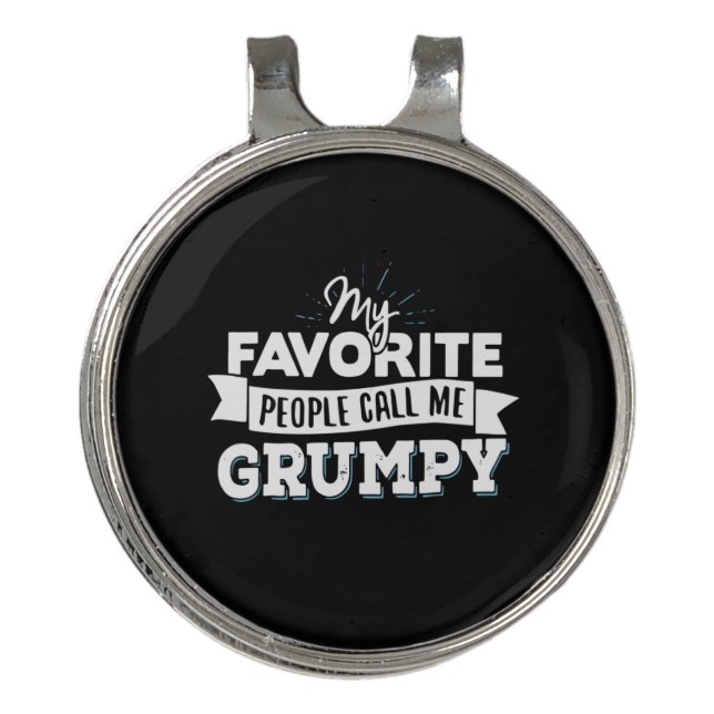 Daddy Gift My Favorite People Call Me Grumpy Golf Hat Clip (Front)
