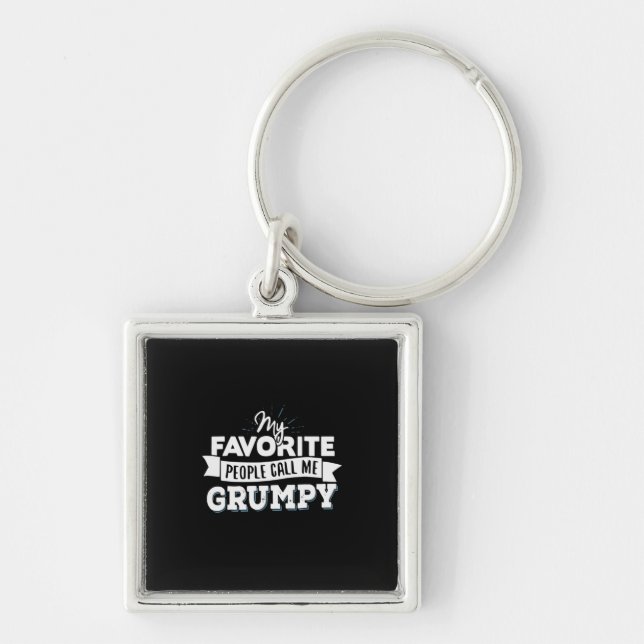 Daddy Gift My Favorite People Call Me Grumpy Keychain (Front)