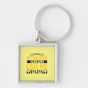 Daddy Gift My Favorite People Call Me Papa Keychain