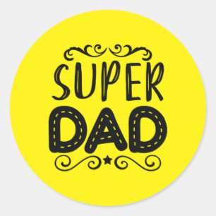 Daddy Gift Proud Super Dad Classic Round Sticker