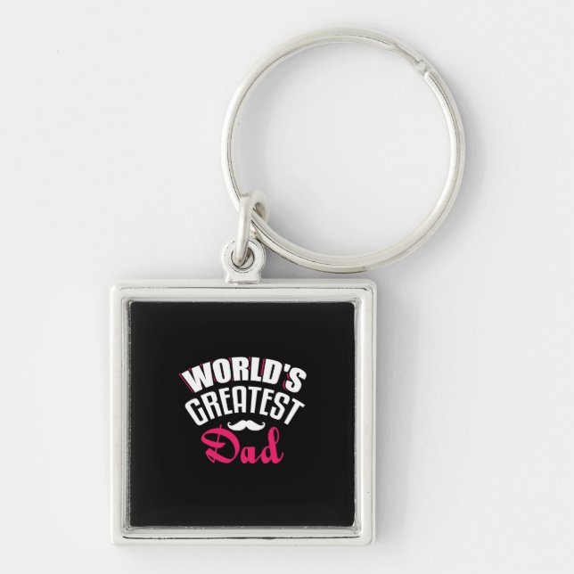 Daddy Gift World Greatest Dad Keychain (Front)