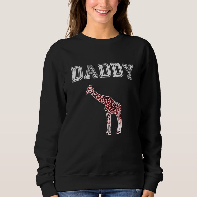 DADDY Giraffe Men Red Plaid Christmas Pajama Famil Sweatshirt (Front)