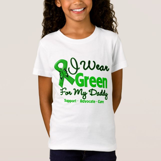Daddy - Green  Awareness Ribbon T-Shirt (Front)