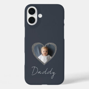 Daddy Grey Heart First Father's Day Photo Collage  iPhone 16 Plus Case
