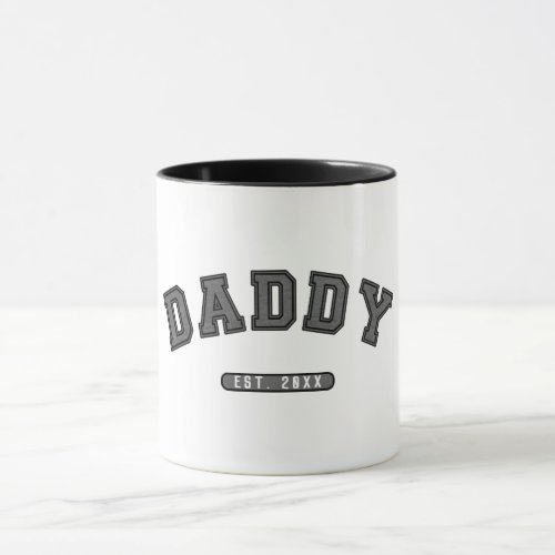 Daddy Grey Leather Est Established Graphic Mug