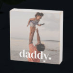 Daddy Heart - Father's Day Photo Wooden Box Sign<br><div class="desc">A simple Father's Day design featuring your own photo and the word 'daddy' over the top,  with a little heart. You can edit all of the text plus the colour of the text and heart in this design</div>