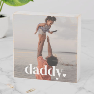 Daddy Heart - Father's Day Photo Wooden Box Sign